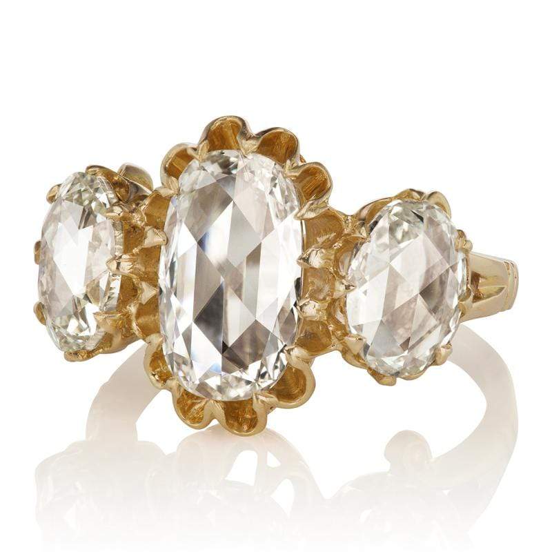 1.51ct Oval Rose cut diamond diamond engagement ring