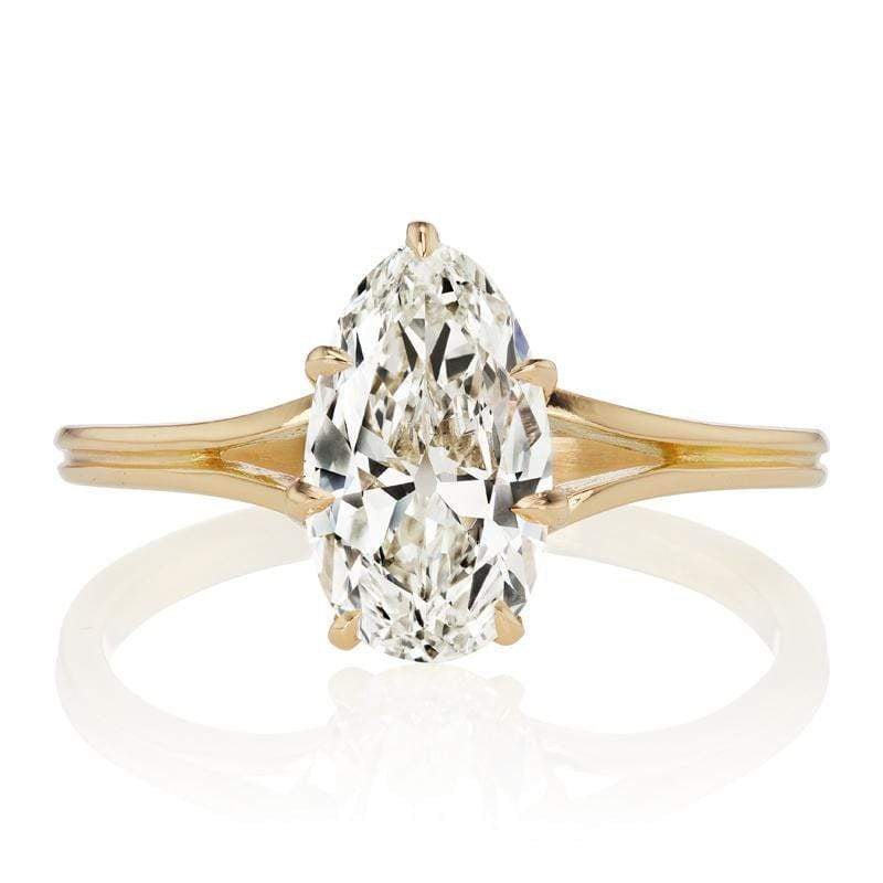 1.5 Carat Pear Cut Diamond Solitaire Engagement Ring
