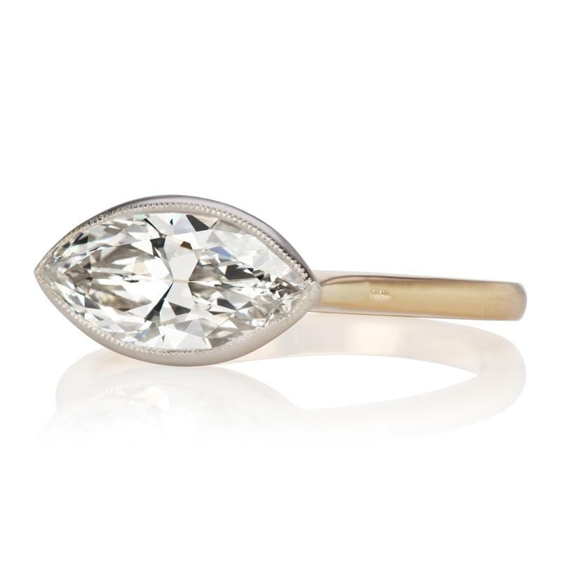 1.53ct Marquise cut diamond diamond engagement ring