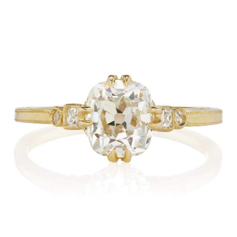 1.54 Ct Engagement Ring With French Cut Side Stones | Victor Barbone