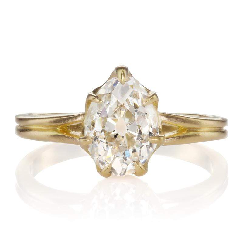 Oval Diamond Split Shank Engagement Ring | Victor Barbone