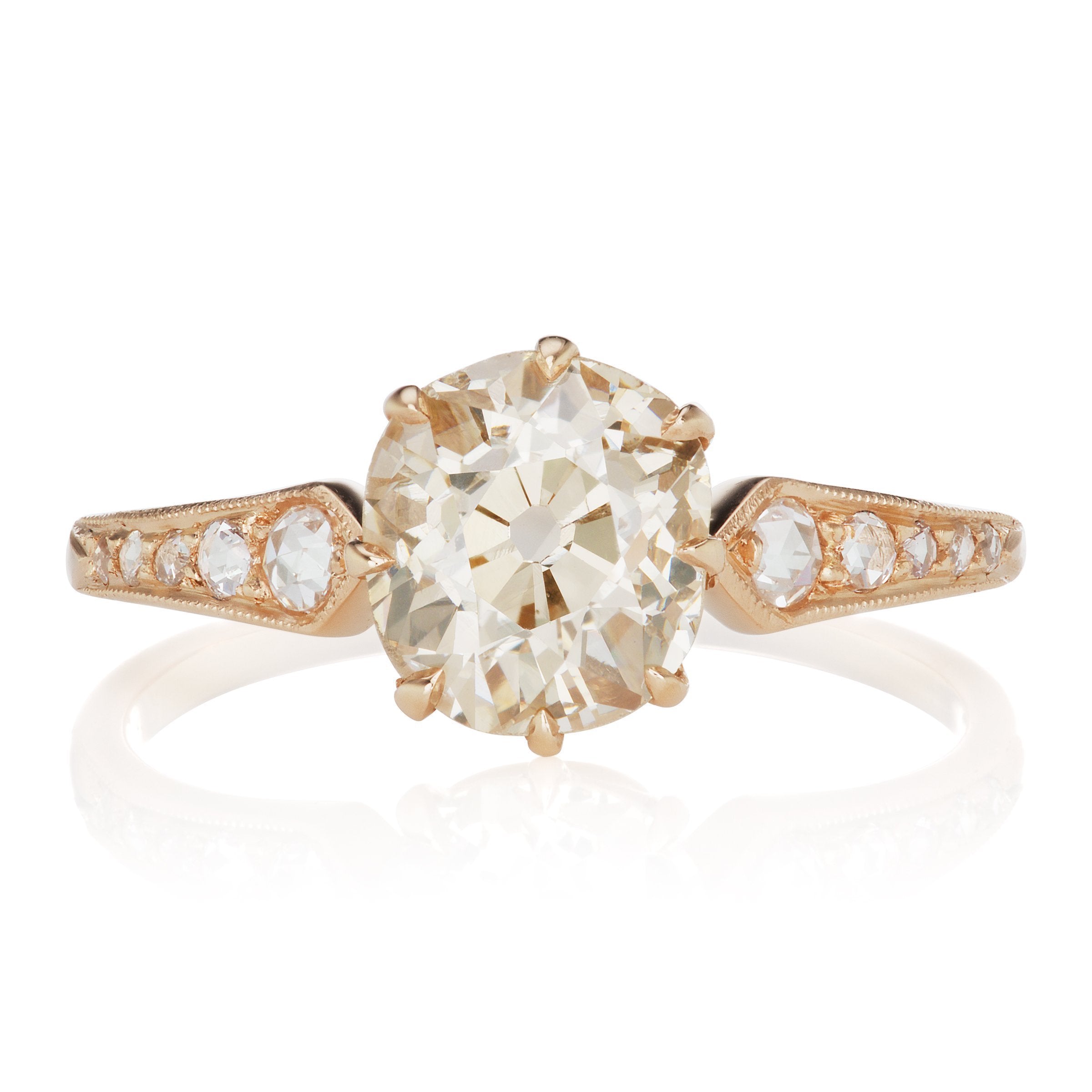 18k Rose Gold Diamond Engagement Ring | Victor Barbone