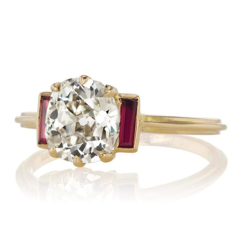 1.56ct old mine cut diamond diamond engagement ring