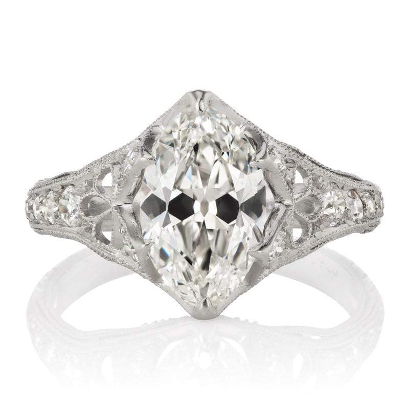 1.57 ct Marquise Cut Diamond Filigree Engagement Ring
