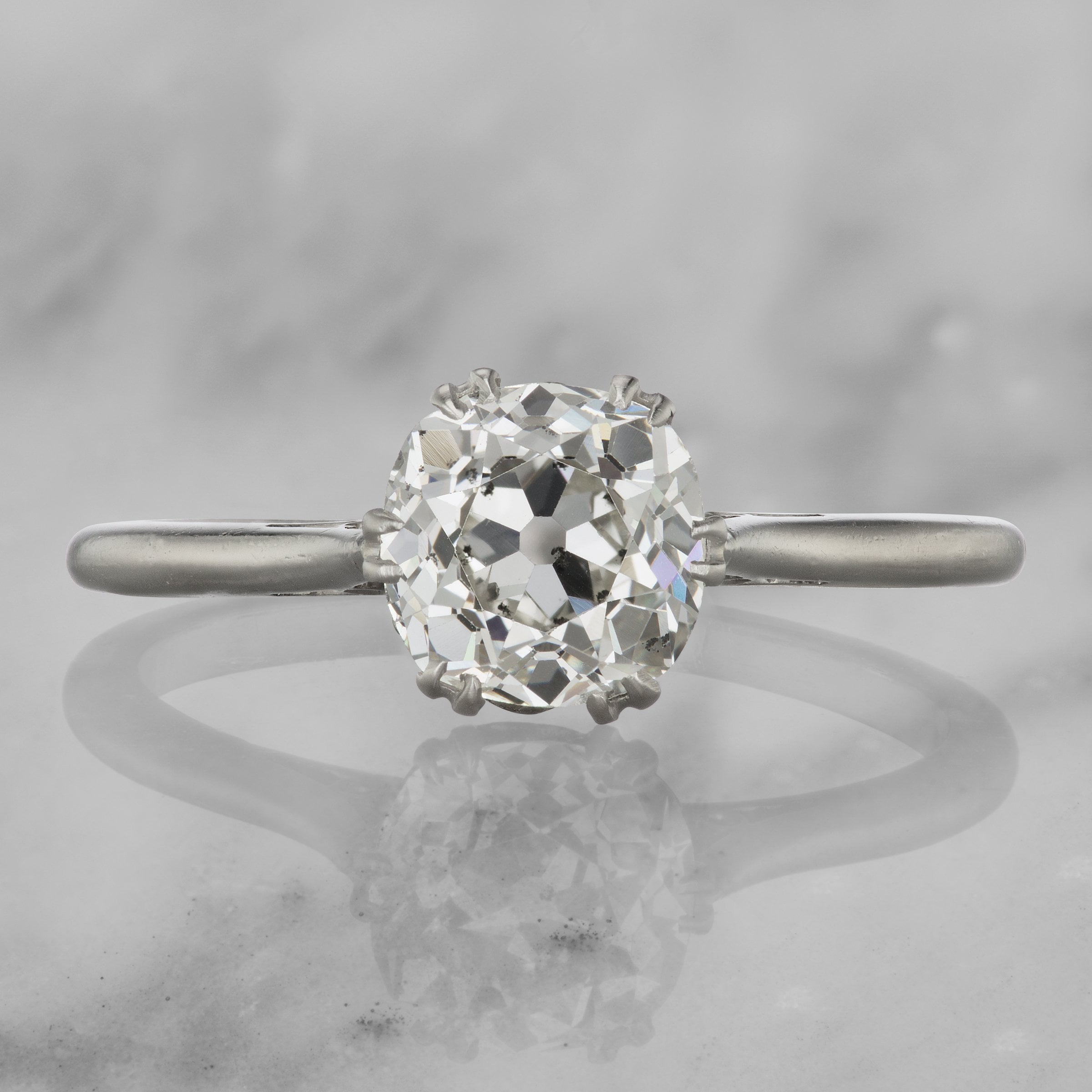 Platinum Mine Cut Diamond Engagement Ring | Victor Barbone