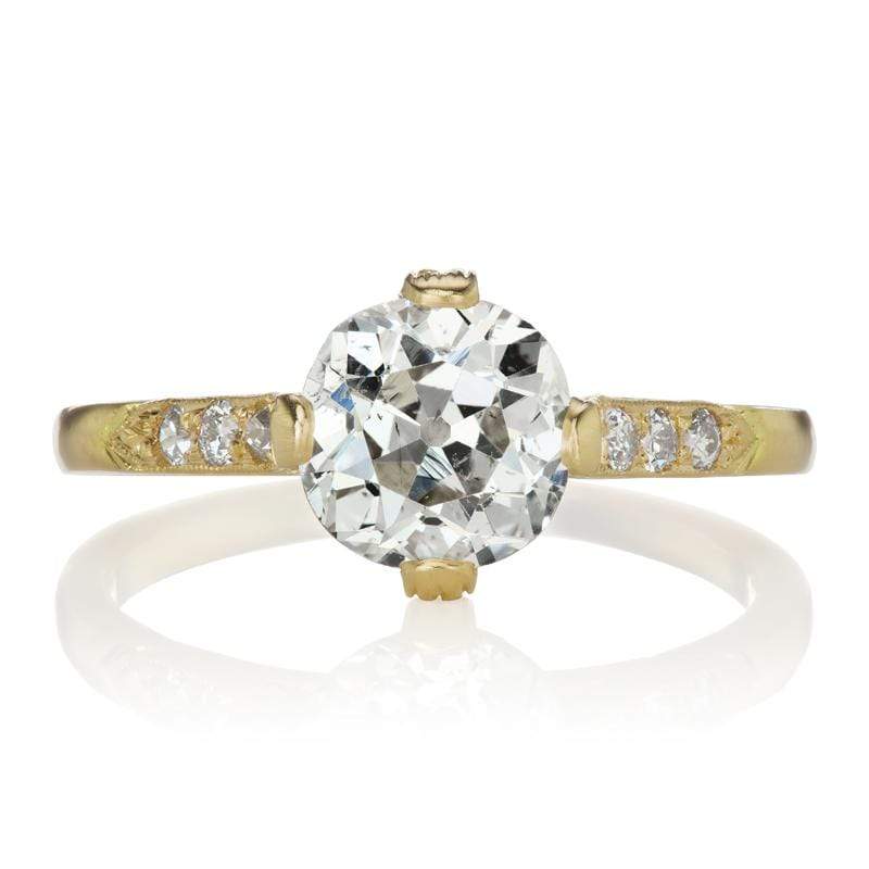 18kt Yellow Gold Diamond Shoulder Set Engagement Ring | Victor Barbone
