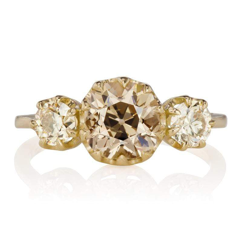 Brown Diamond Three Stone Engagement Ring