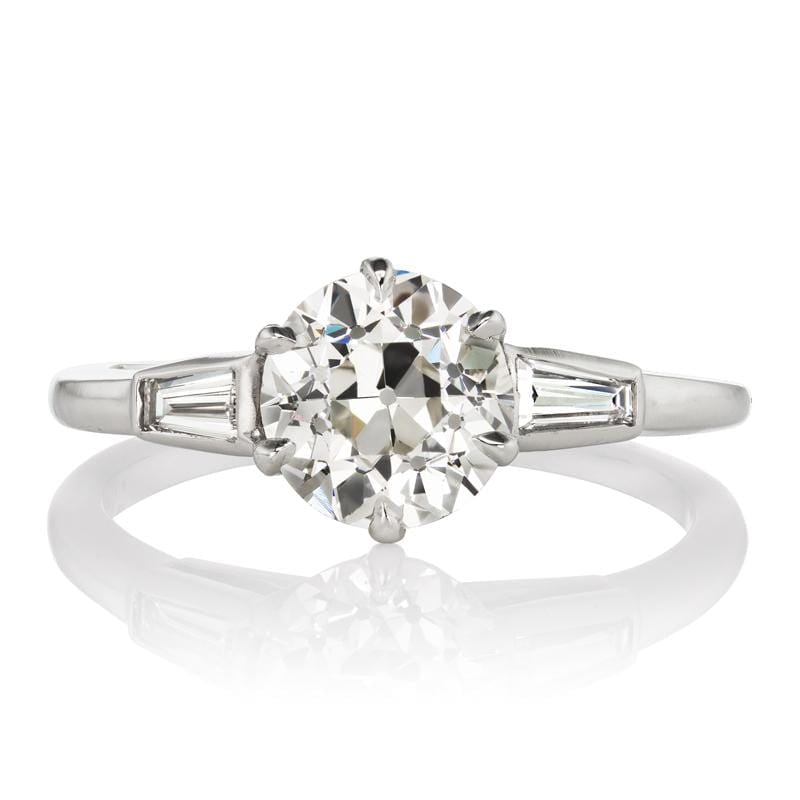 1.59 ct Diamond Engagement Ring with Baguettes