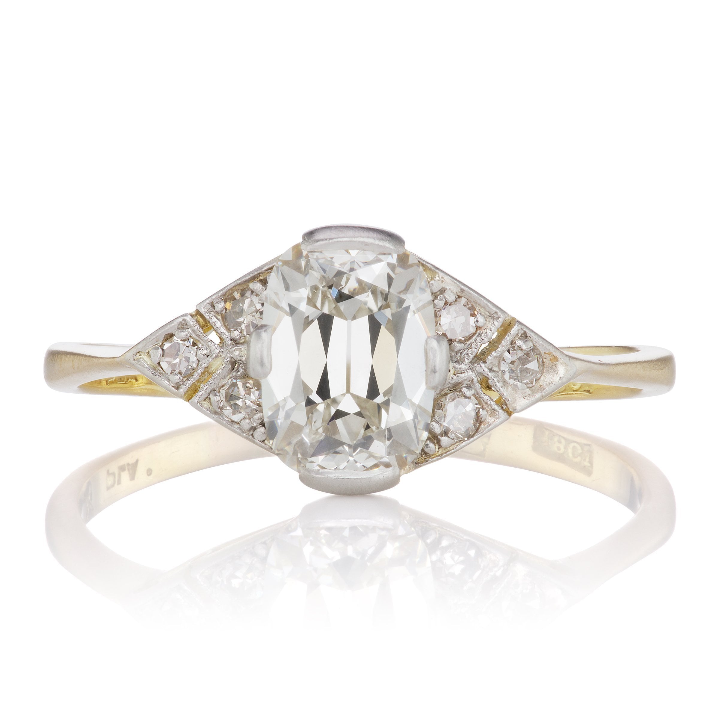 Elongated Cushion Cut Engagement Ring Circa 1930 | Victor Barbone