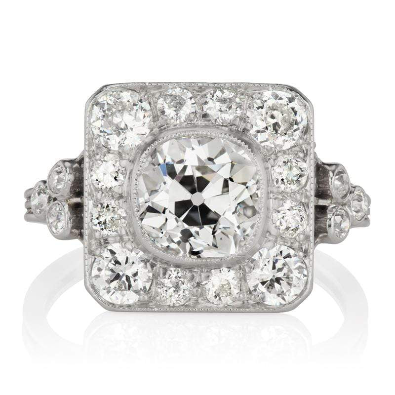 Antique Square Halo Engagement Ring