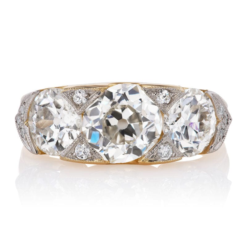 1.61 ct Diamond - Platinum-Topped 18 karat Yellow Gold Band