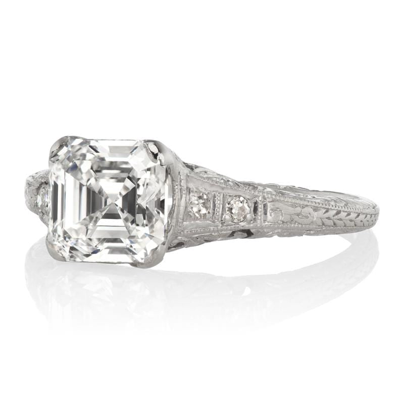 1.62ct Asscher cut diamond diamond engagement ring