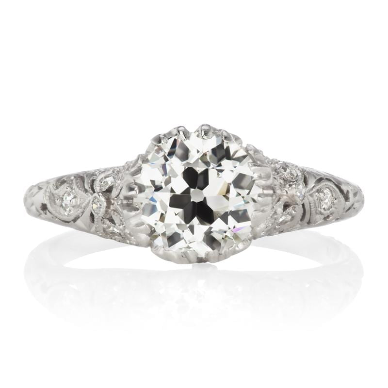 Edwardian Platinum Filigree Engagement Ring