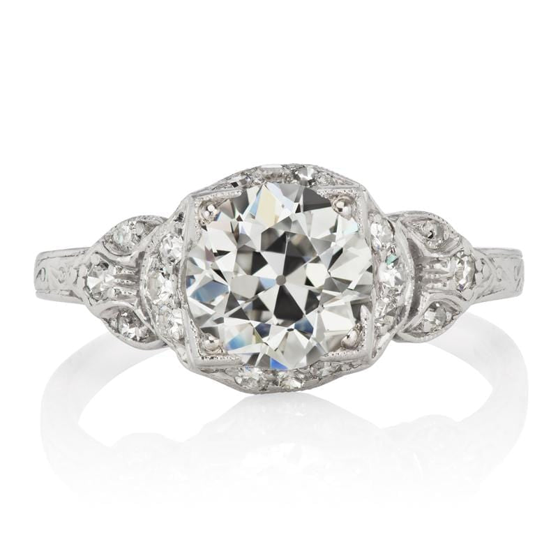 Art Deco Platinum Filigree Engagement Ring
