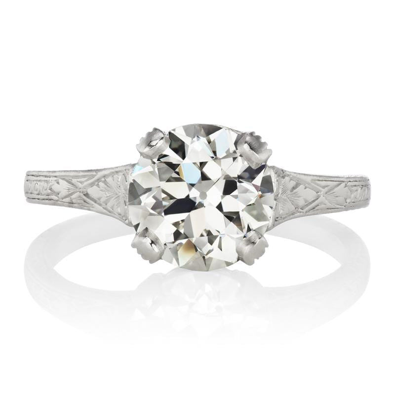 Art Deco 1.66 ct Solitaire Engagement Ring with Engravings