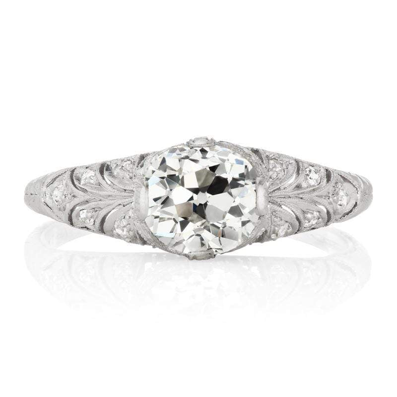 1.67 ct Diamond Art Deco Filigree Engagement Ring