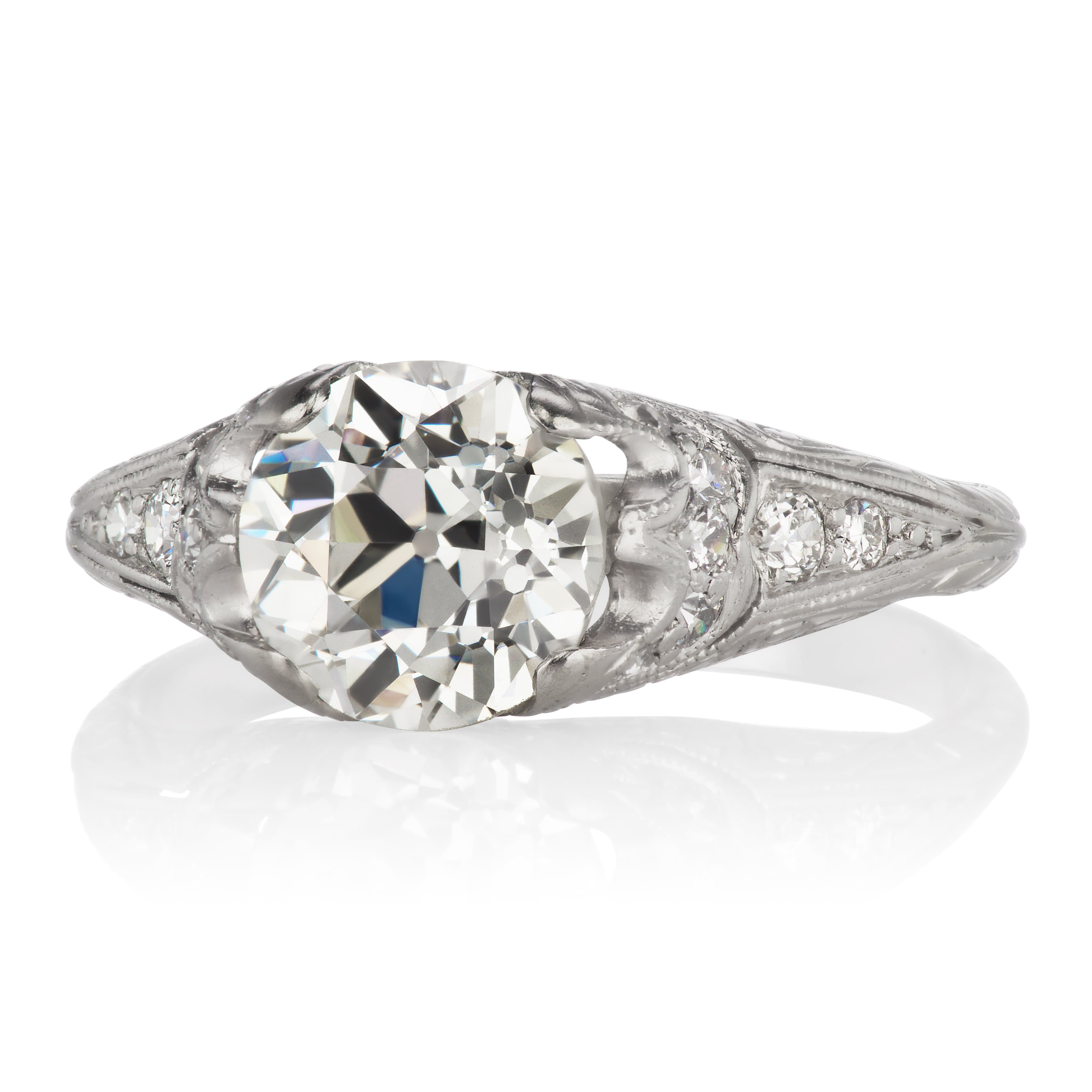 1.67ct old European cut diamond diamond engagement ring