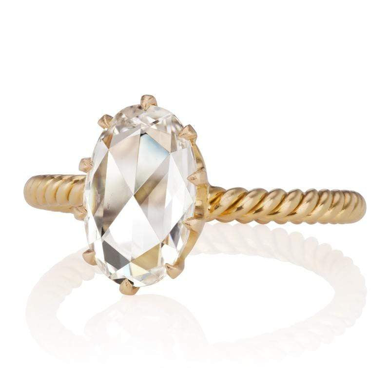 1.67ct Rose Cut Diamond diamond engagement ring