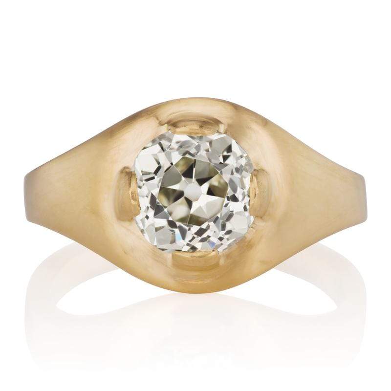 1.69 ct Diamond Thick Band Solitaire Engagement Ring