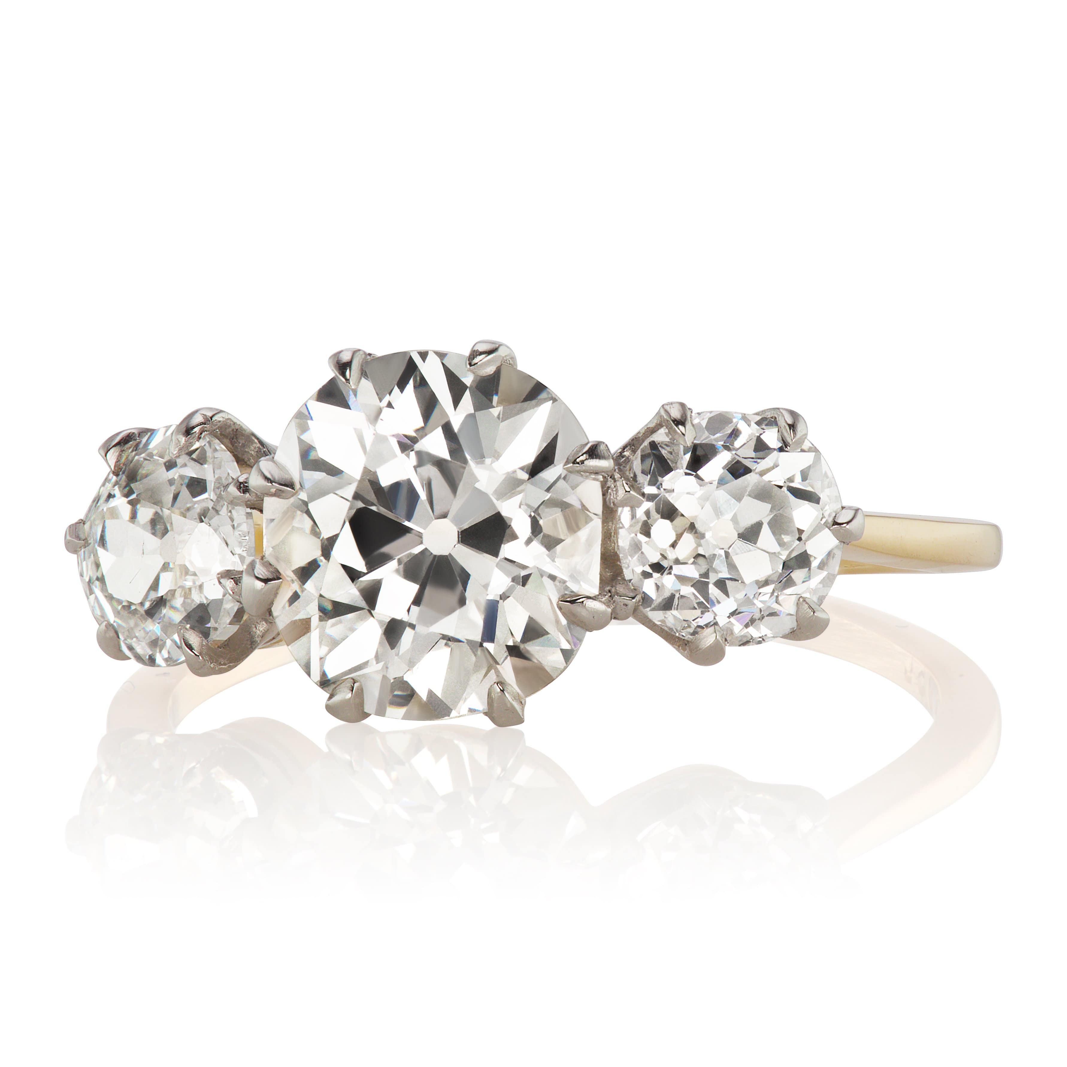 1.69ct old mine cut diamond diamond engagement ring