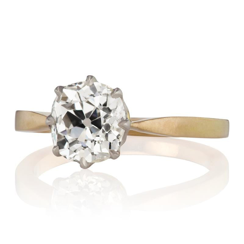 1.71ct old mine cut diamond diamond engagement ring