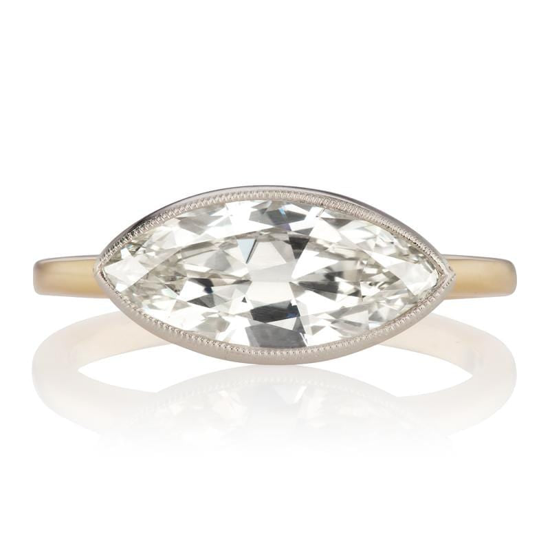 East West Marquise Diamond Solitaire Engagement Ring