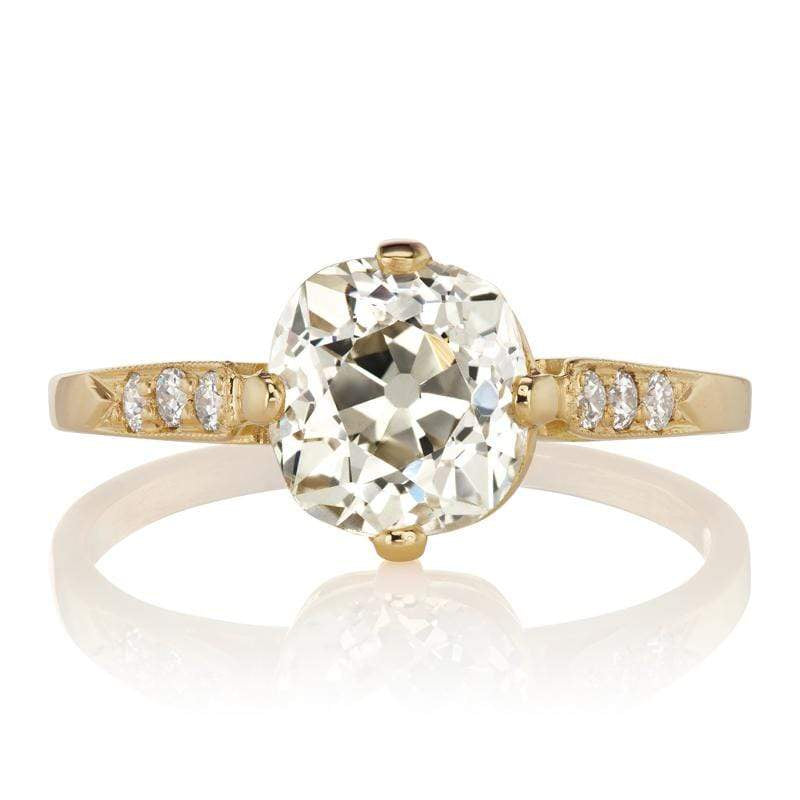 1.72 ct Diamond Engagement Ring with Bead Set Side Stones