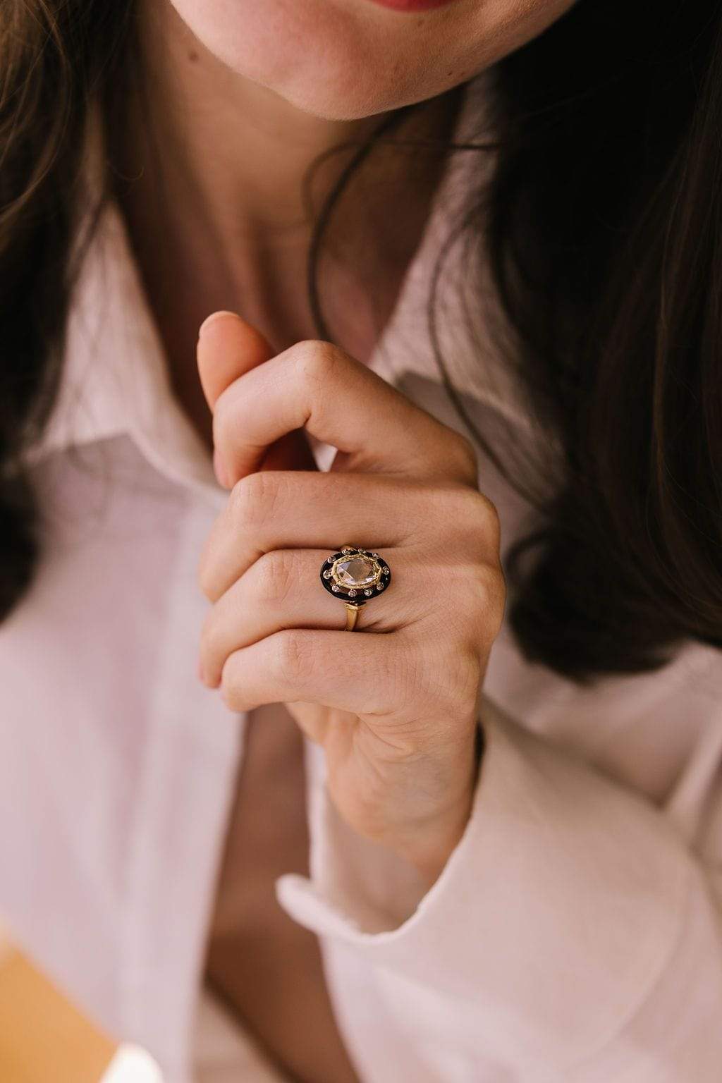 1.72ct Oval rose cut diamond