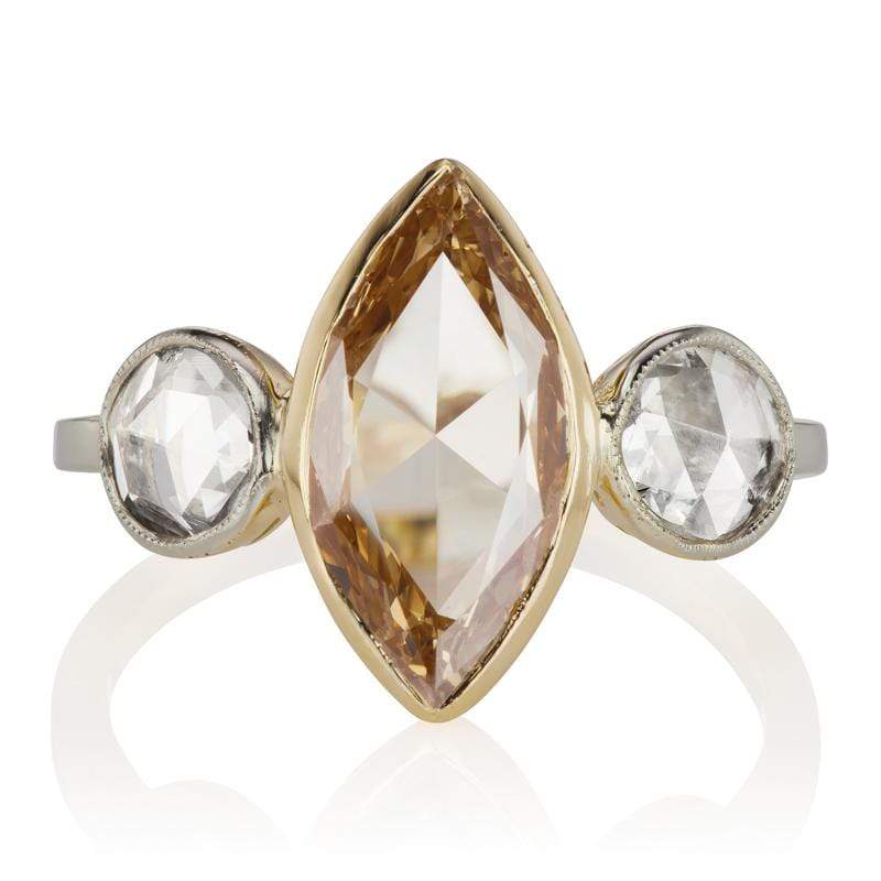 Champagne Marquise Diamond Engagement Ring