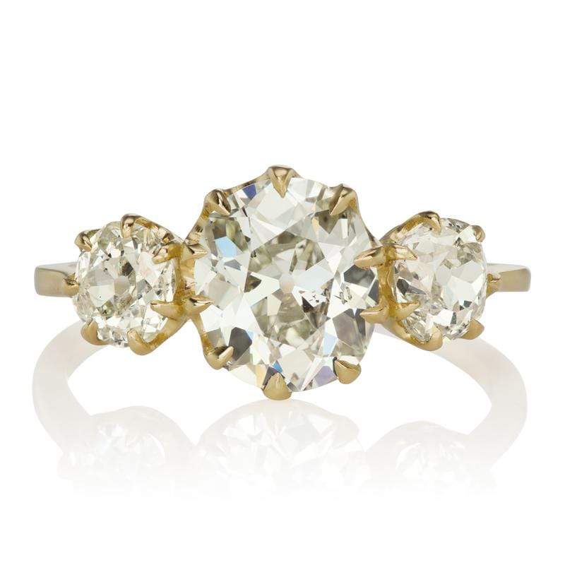 10 Prong 3 Diamond Engagement Ring | Victor Barbone