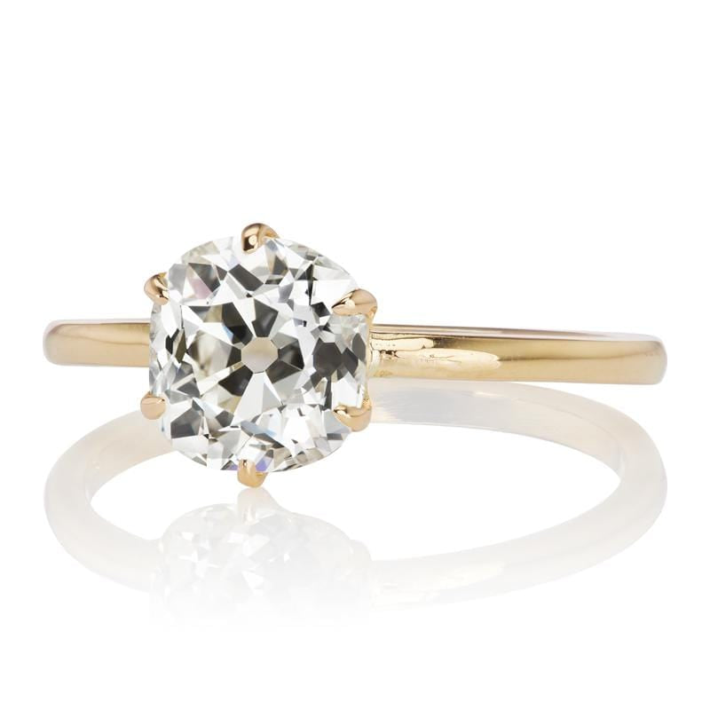 1.74ct old mine cut diamond diamond engagement ring
