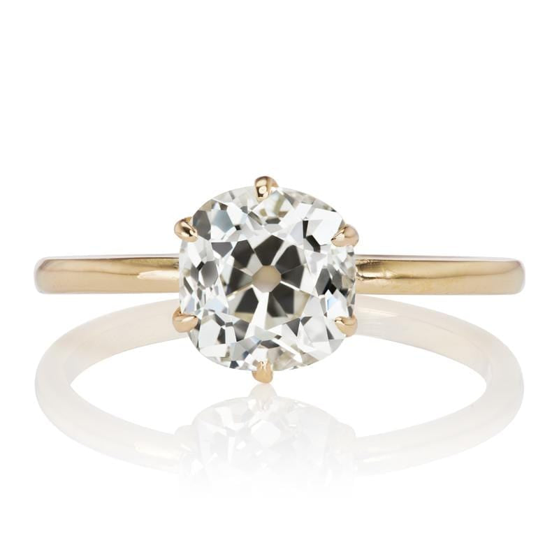 1.74 ct Diamond Solitaire Yellow Gold Engagement Ring
