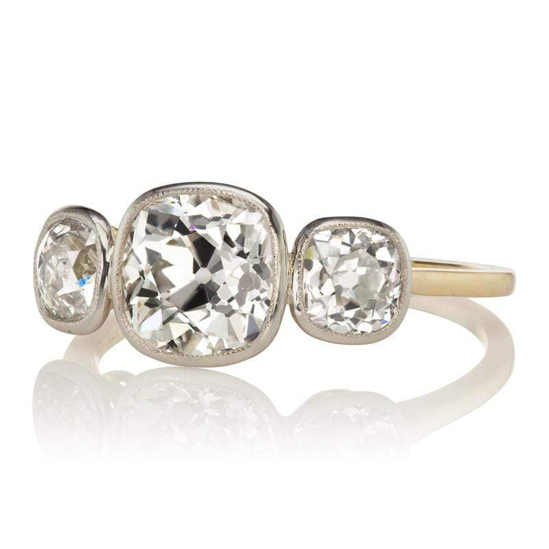 1.76ct old mine cut diamond diamond engagement ring