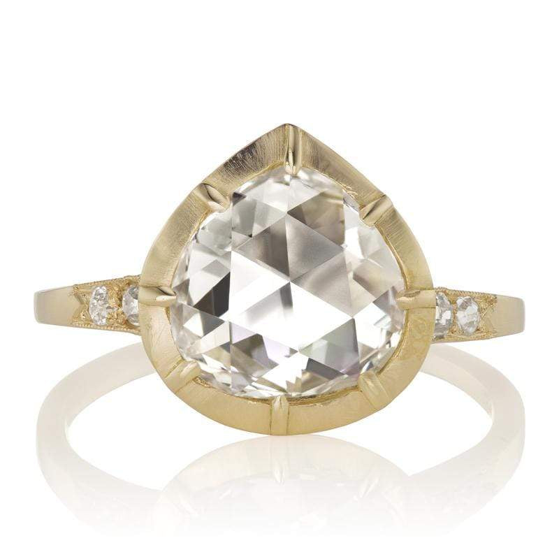 1.77 ct Collet Set Rose Cut Diamond Engagement Ring