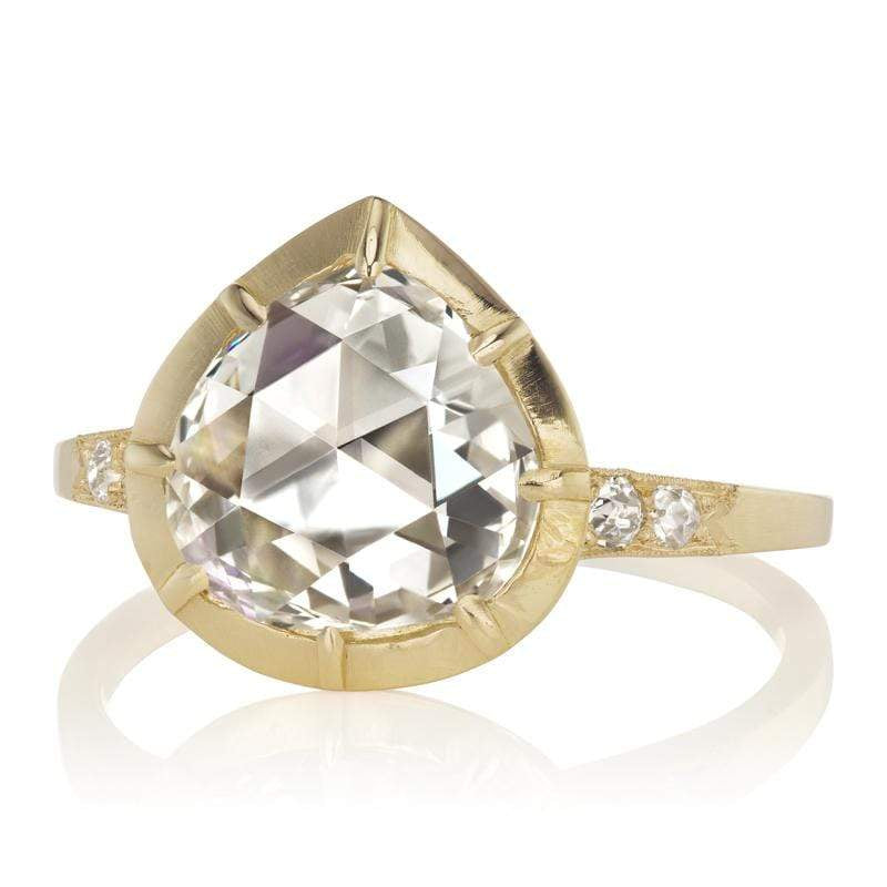 1.77ct Heart Shaped Rose Cut Diamond diamond engagement ring