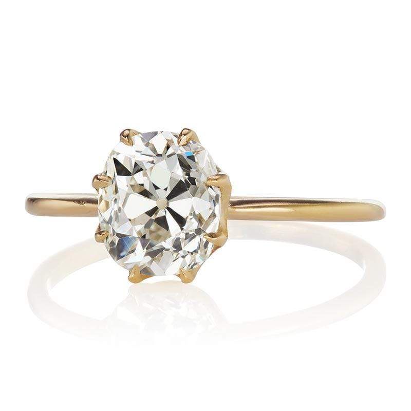 1.77ct old mine cut diamond diamond engagement ring