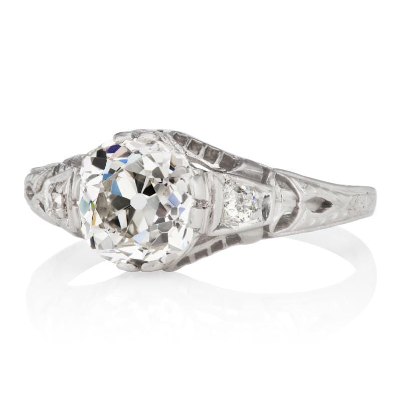 1.77ct old mine cut diamond diamond engagement ring