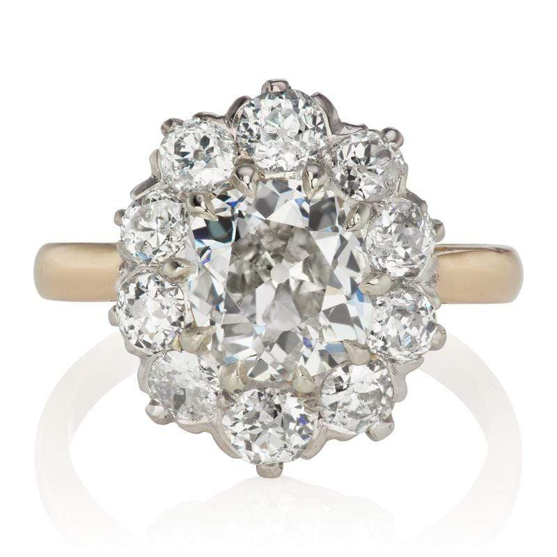 Edwardian Cluster Halo Engagement Ring