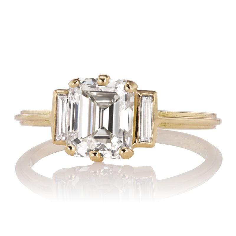 1.79ct Emerald cut diamond diamond engagement ring