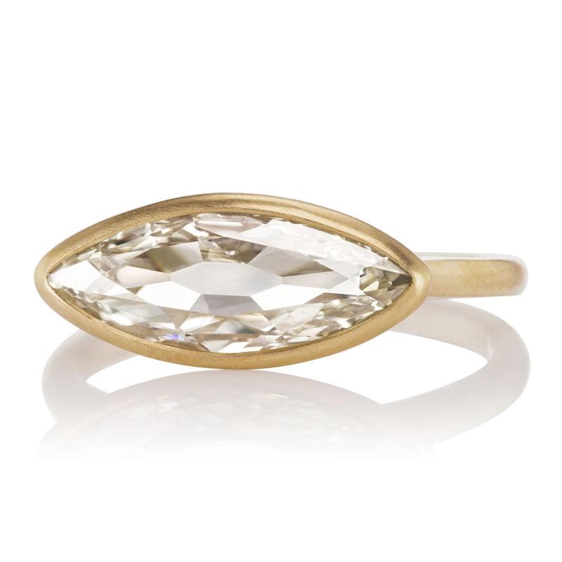 1.80ct Moval cut diamond diamond engagement ring