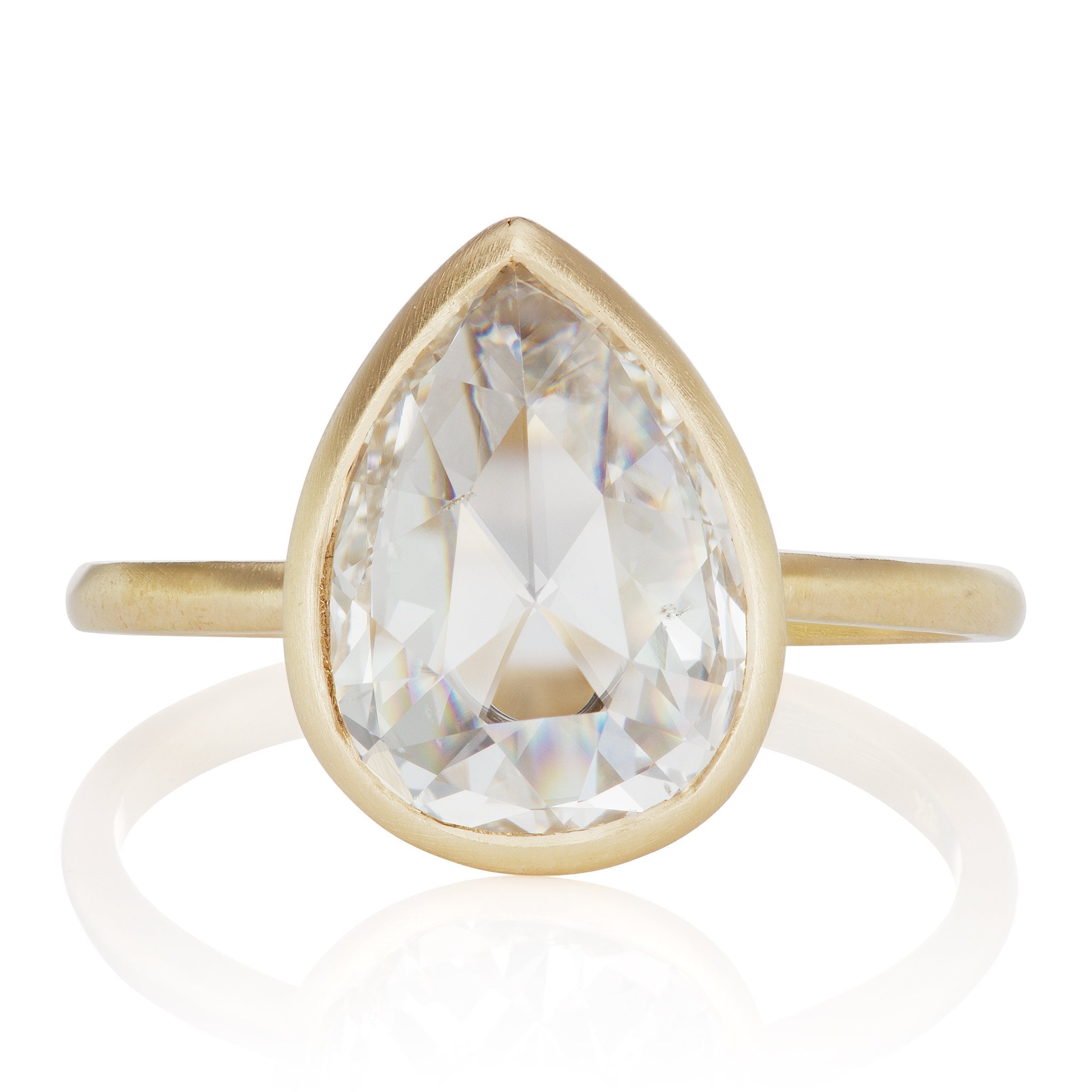 Pear Shaped Solitaire Diamond Engagement Ring | Victor Barbone