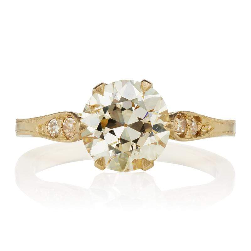 1.86 ct Light Champagne Diamond Engagement Ring | Victor Barbone