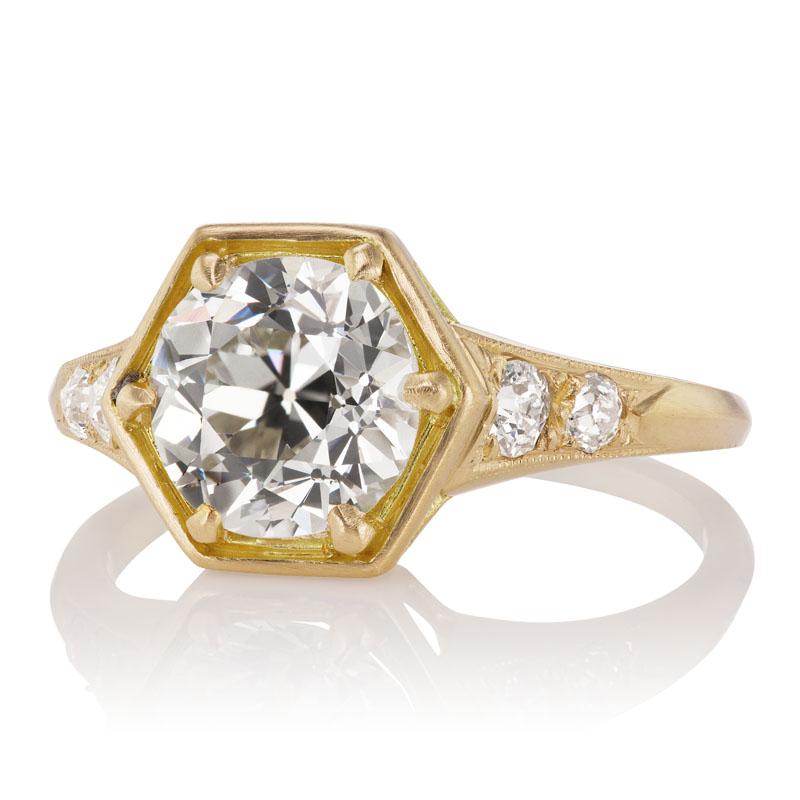 1.86ct old European cut diamond diamond engagement ring
