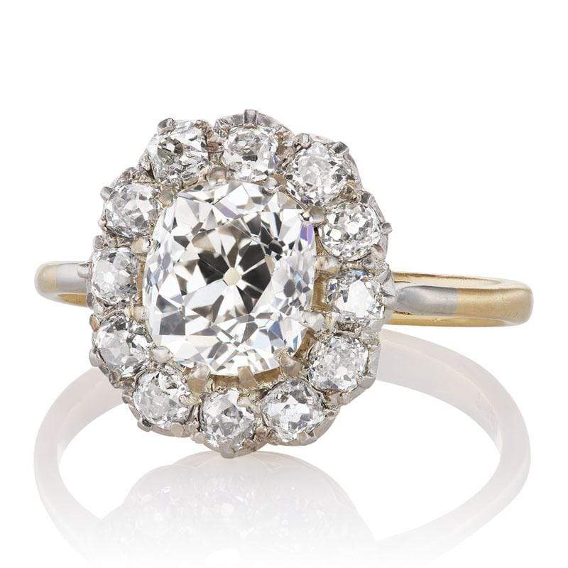 1.86ct old mine cut diamond diamond engagement ring