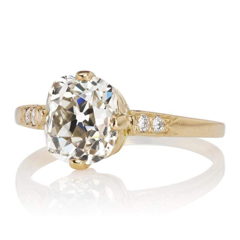 1.93ct old mine cut diamond diamond engagement ring