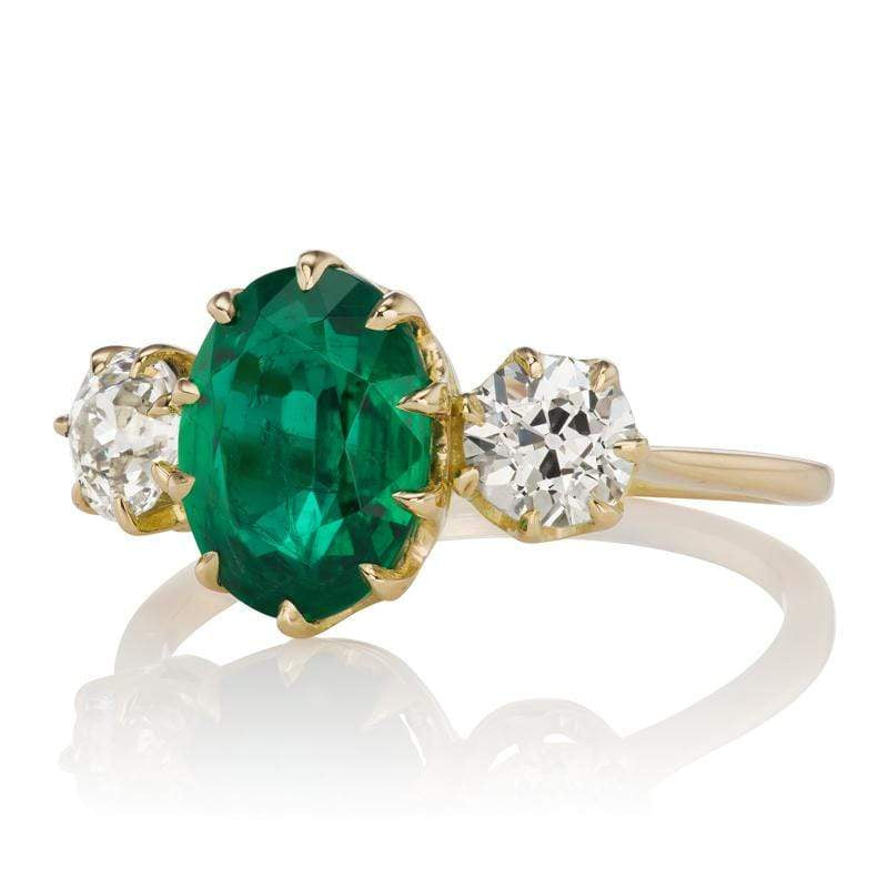 1.93ct Zambian Emerald engagement ring