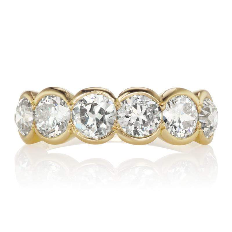 Bezel Set 6 Diamond Wedding Band - 18kt Yellow Gold | Victor Barbone