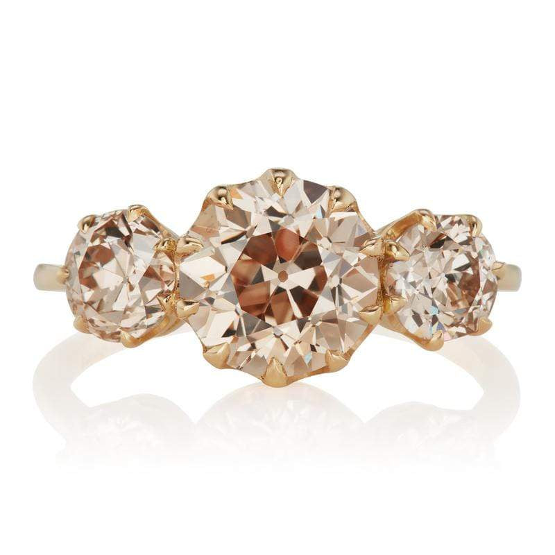 Brown Diamond Three Stone Engagement Ring