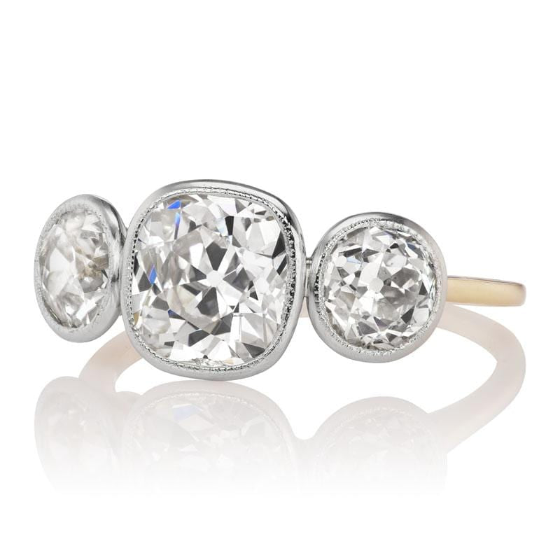 1.96ct old mine cut diamond diamond engagement ring