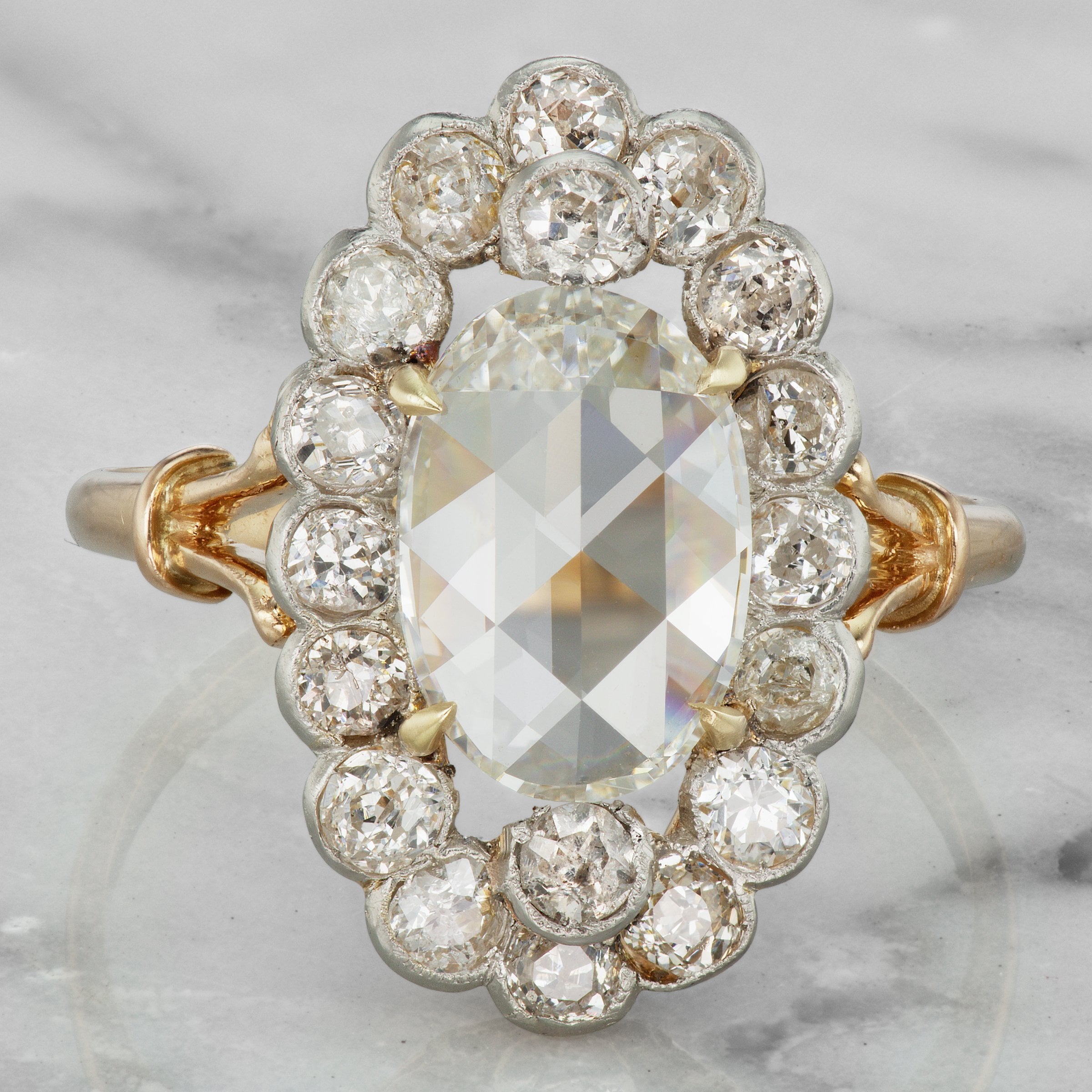 Yellow Gold Oval Halo Engagement Ring Circa 1910 | Victor Barbone